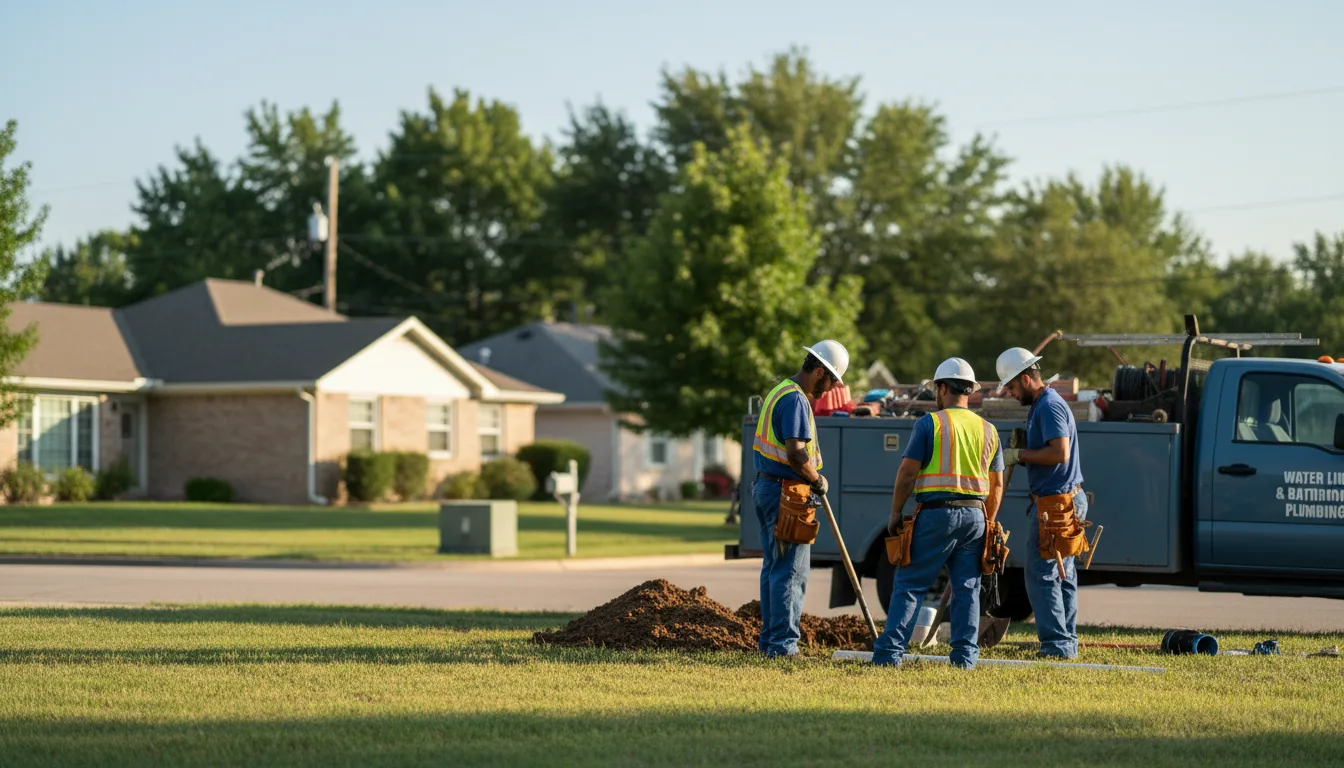 Residential water line and bathroom plumbing service in Buffalo, TX